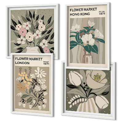 Mur de tableaux Illustrations florales londres hong kong