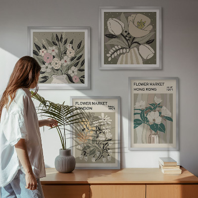 Mur de tableaux Illustrations florales londres hong kong