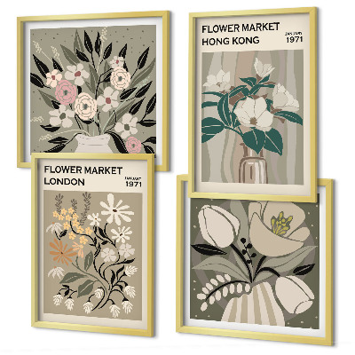 Mur de tableaux Illustrations florales londres hong kong
