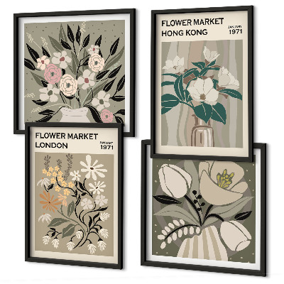 Mur de tableaux Illustrations florales londres hong kong