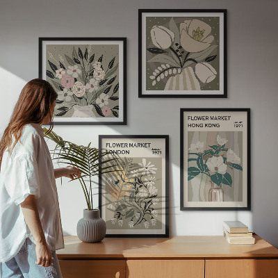 Mur de tableaux Illustrations florales londres hong kong