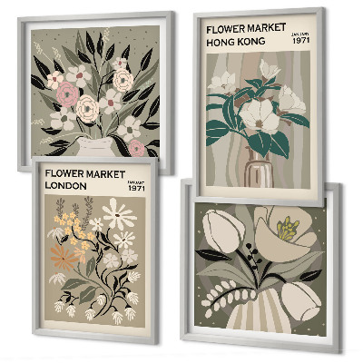 Mur de tableaux Illustrations florales londres hong kong