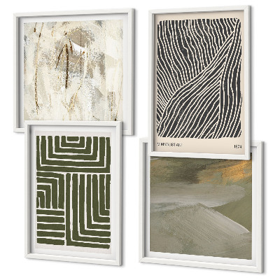 Mur de tableaux Motifs de formes en vert