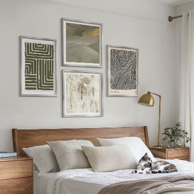 Mur de tableaux Motifs de formes en vert
