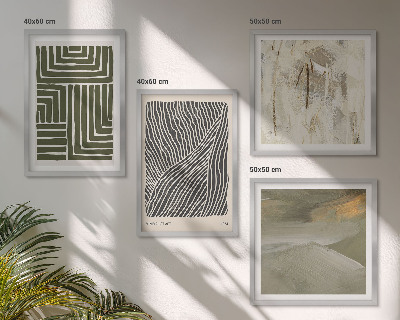 Mur de tableaux Motifs de formes en vert