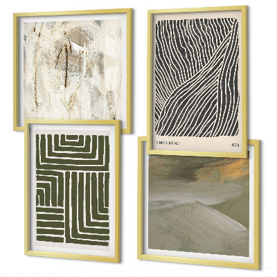 Mur de tableaux Motifs de formes en vert