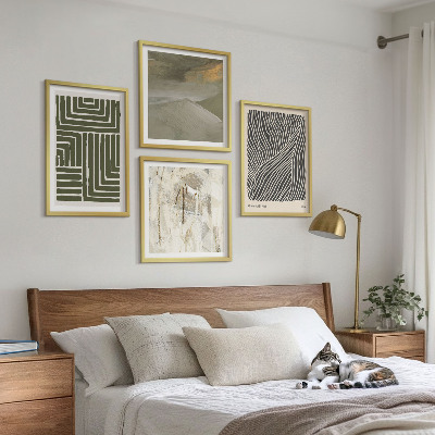 Mur de tableaux Motifs de formes en vert