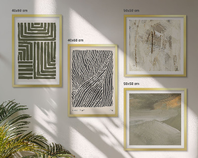 Mur de tableaux Motifs de formes en vert