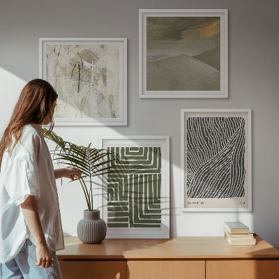 Mur de tableaux Motifs de formes en vert