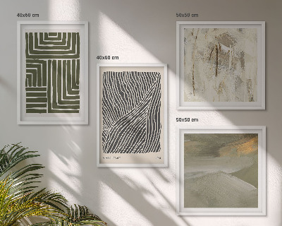 Mur de tableaux Motifs de formes en vert