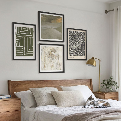 Mur de tableaux Motifs de formes en vert