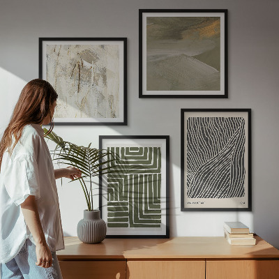 Mur de tableaux Motifs de formes en vert