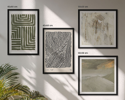 Mur de tableaux Motifs de formes en vert