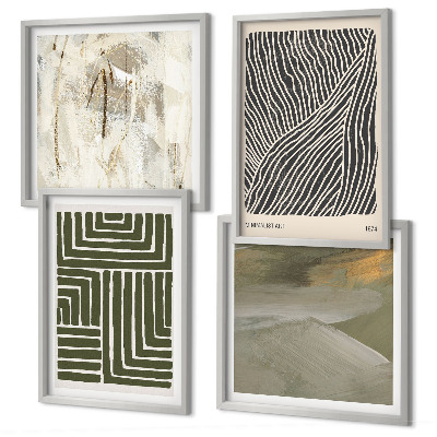 Mur de tableaux Motifs de formes en vert