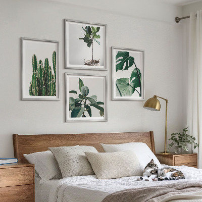 Ensemble de 4 tableaux Esthétique des plantes tropicales