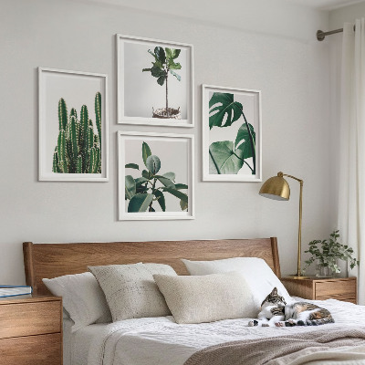 Ensemble de 4 tableaux Esthétique des plantes tropicales