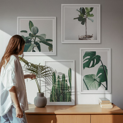 Ensemble de 4 tableaux Esthétique des plantes tropicales