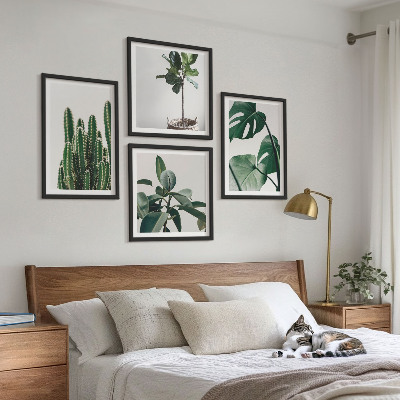 Ensemble de 4 tableaux Esthétique des plantes tropicales
