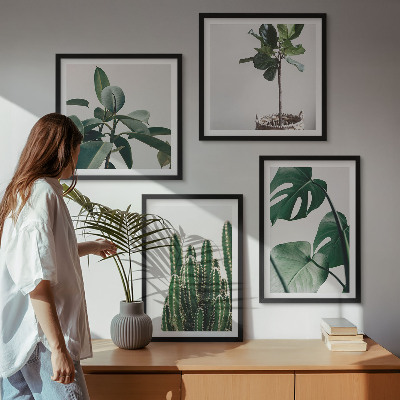 Ensemble de 4 tableaux Esthétique des plantes tropicales