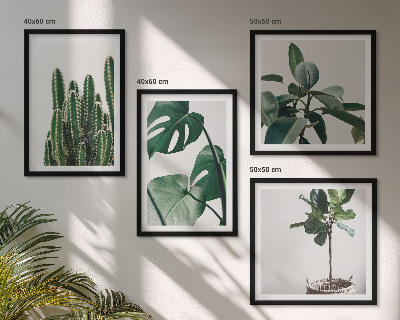 Ensemble de 4 tableaux Esthétique des plantes tropicales