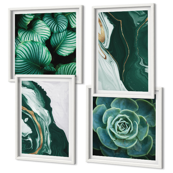 Mur de tableaux Motifs abstraits de feuilles succulentes