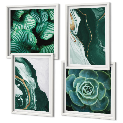 Mur de tableaux Motifs abstraits de feuilles succulentes