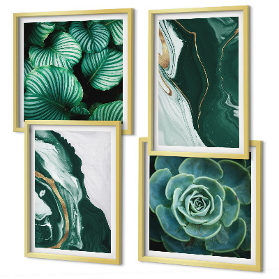 Mur de tableaux Motifs abstraits de feuilles succulentes