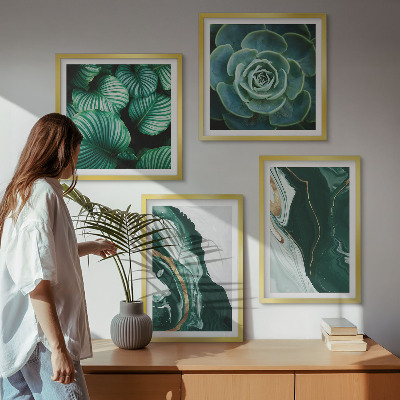 Mur de tableaux Motifs abstraits de feuilles succulentes
