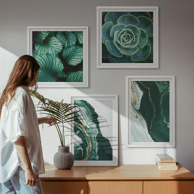 Mur de tableaux Motifs abstraits de feuilles succulentes