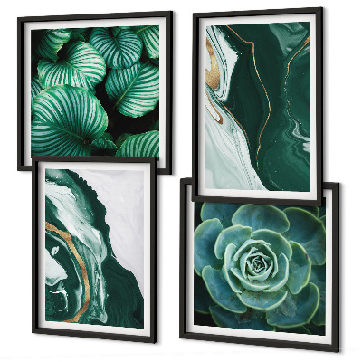 Mur de tableaux Motifs abstraits de feuilles succulentes