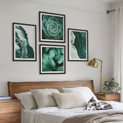 Mur de tableaux Motifs abstraits de feuilles succulentes