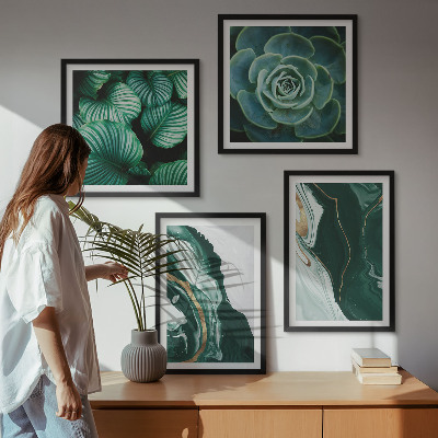 Mur de tableaux Motifs abstraits de feuilles succulentes