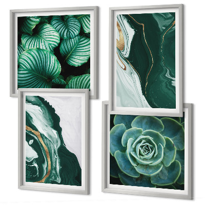 Mur de tableaux Motifs abstraits de feuilles succulentes