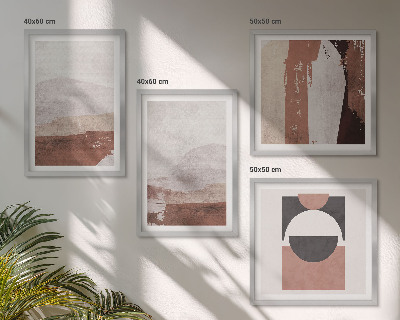 Ensemble de 4 tableaux Motifs abstraits bruns