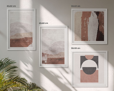 Ensemble de 4 tableaux Motifs abstraits bruns