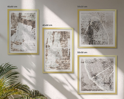 Mur de tableaux Motifs abstraits blanc brun