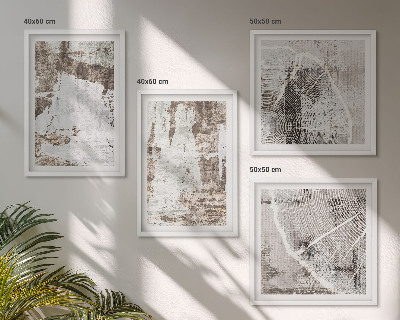 Mur de tableaux Motifs abstraits blanc brun