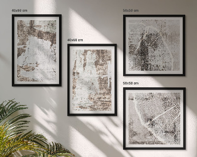 Mur de tableaux Motifs abstraits blanc brun