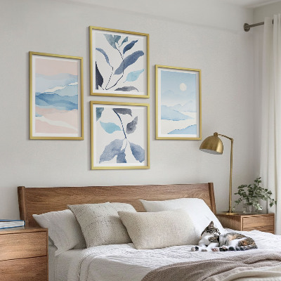 Mur de tableaux Paysages de montagne aquarelle plantes