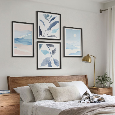 Mur de tableaux Paysages de montagne aquarelle plantes
