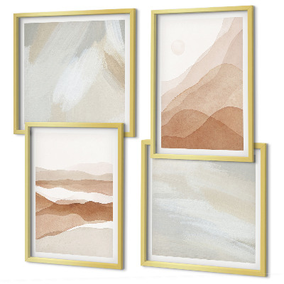 Polyptyque z cadres Paysages abstraits bruns