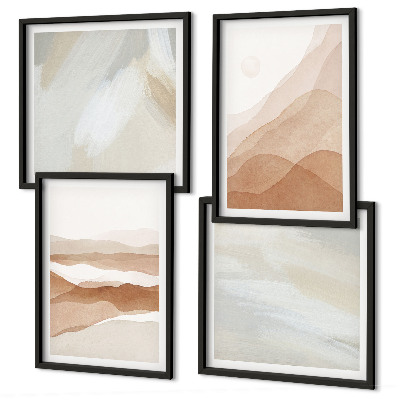 Polyptyque z cadres Paysages abstraits bruns