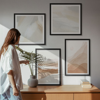 Polyptyque z cadres Paysages abstraits bruns