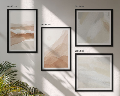 Polyptyque z cadres Paysages abstraits bruns