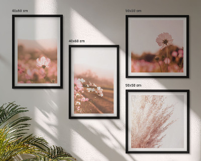 Ensemble de 4 tableaux Fleurs sauvages dans les prairies en été