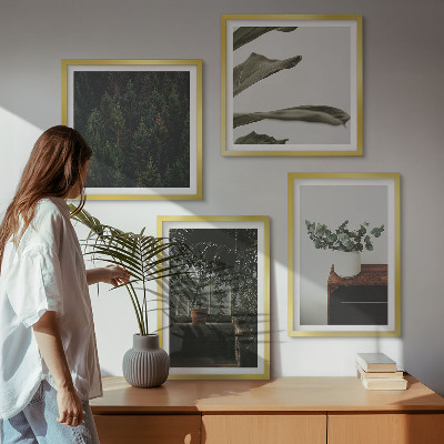 Ensemble de 4 tableaux Plantes rustiques en pot