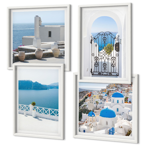 Mur de tableaux Bâtiments de la mer blanche grèce