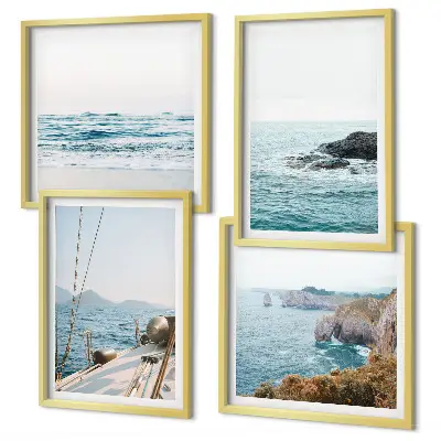 Vues sur le paysage marin tableau polyptyque 4 cadres