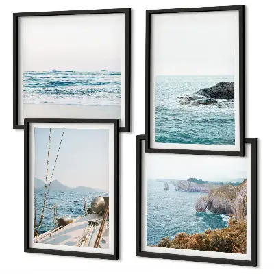 Vues sur le paysage marin tableau polyptyque 4 cadres