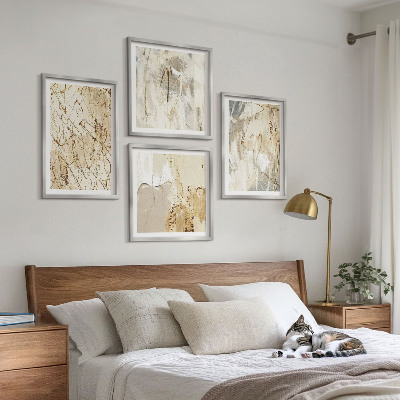 Mur de tableaux Lignes abstraites beiges